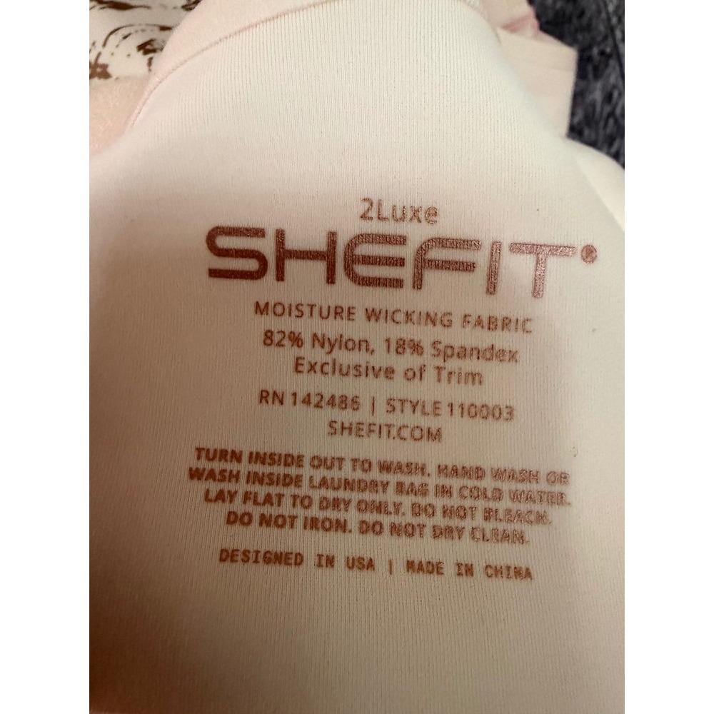 Shefit Flex Sports Bra Zip Front High Impact Adjustable Blush Pink 2Luxe NWT - Picture 4 of 4